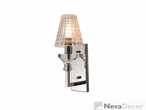 NEWPORT 3490 3491/A , Бра, Nickel Shade clear glass L24*H29*Sp14 cm Е14  1*40W, М0064139